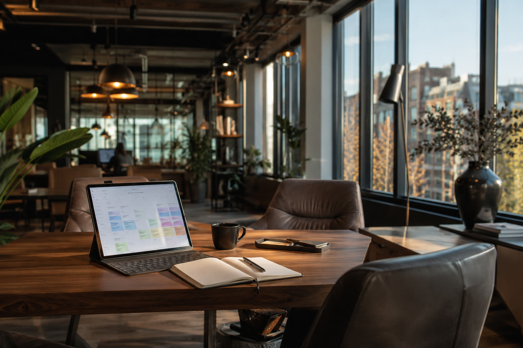 Moderne consultatie werkplek met agenda dashboard