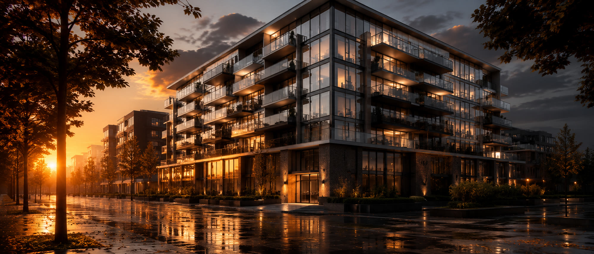 Modern apartment building