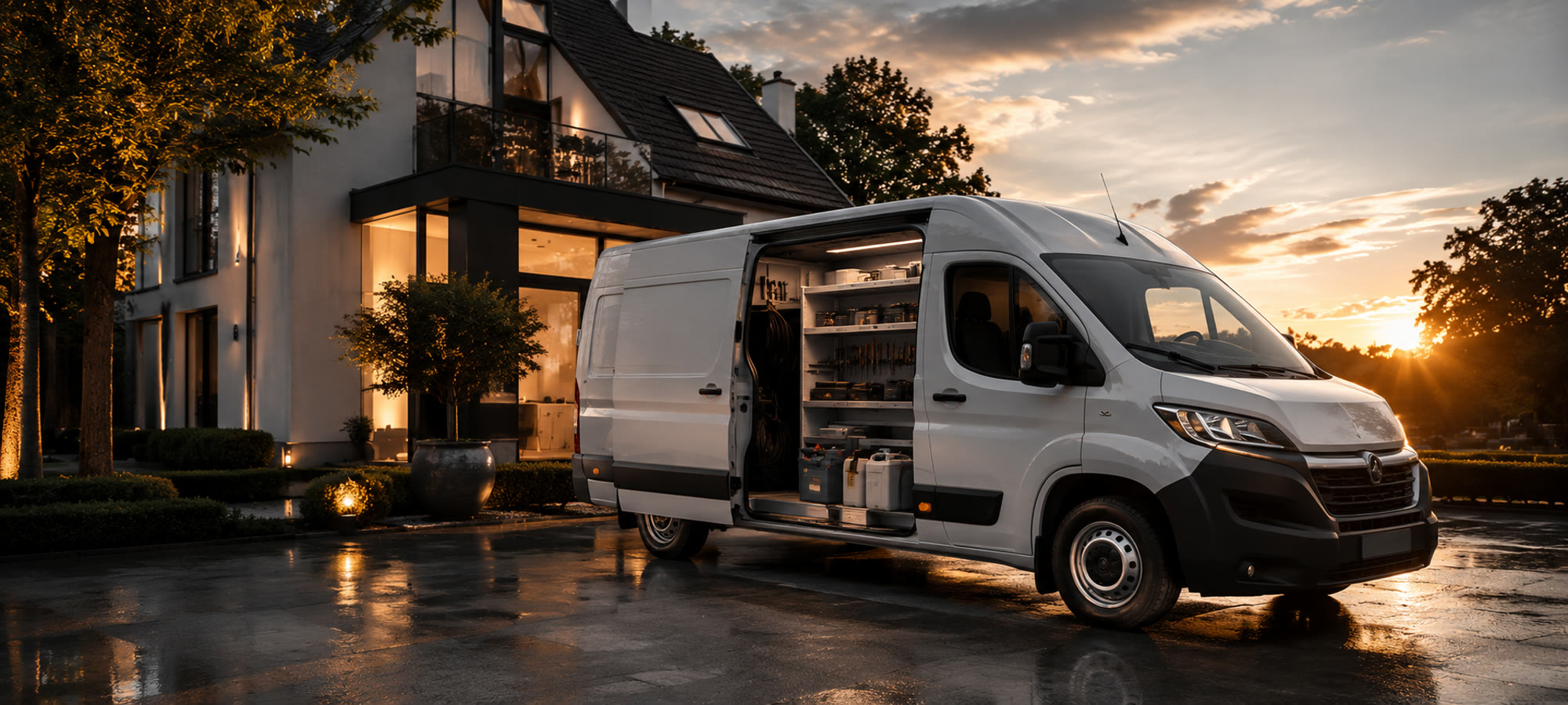 Servicebus van een Nederlandse vakman